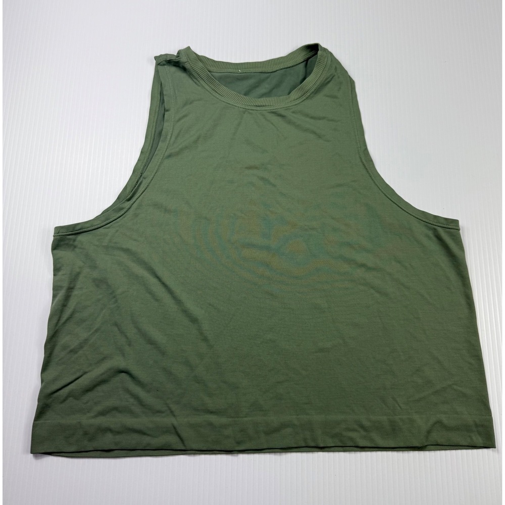 By Avocado Cropped Tank Top Sleeveless Athletic‎ Olive Green Activewear